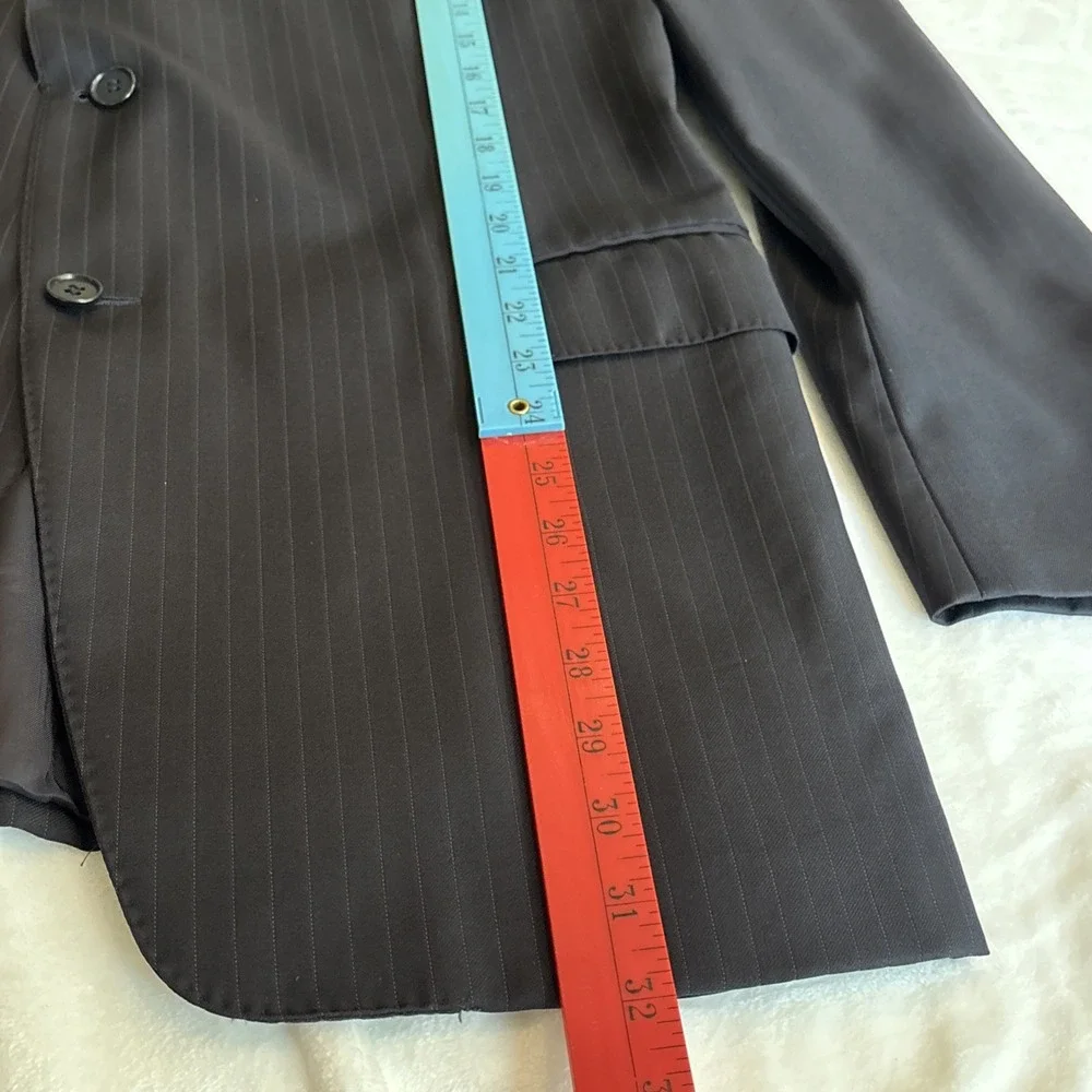 Canali Nordstrom Blazer Mens Black Pinstripe Wool Made in Italy Mens 42 Jacket